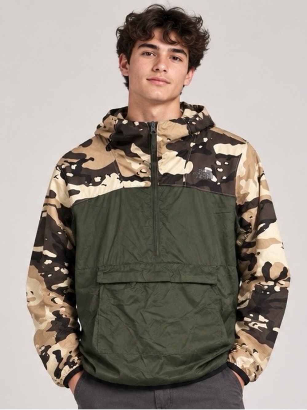 The North Face Youth XL 18/20 Camo Packable Anorak Windbreaker